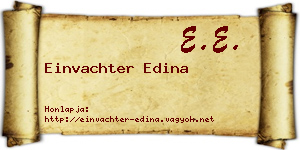 Einvachter Edina névjegykártya