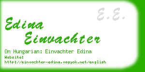 edina einvachter business card